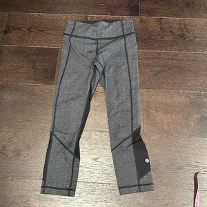 Dark Grey Patterned Lululemon Leggings with Pockets